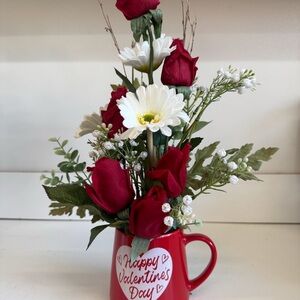Valentine's Day Red and White Floral Arrangement